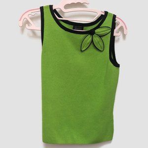 Evie Green Sleeveless Blouse Flower Petite
